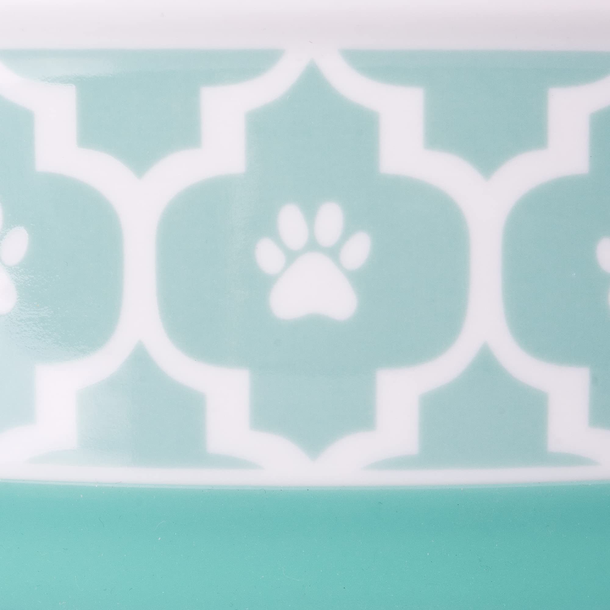 Bone Dry Lattice Collection Pet Bowl & Canister, Single Dish, Medium 6x2", Aqua - Image 4