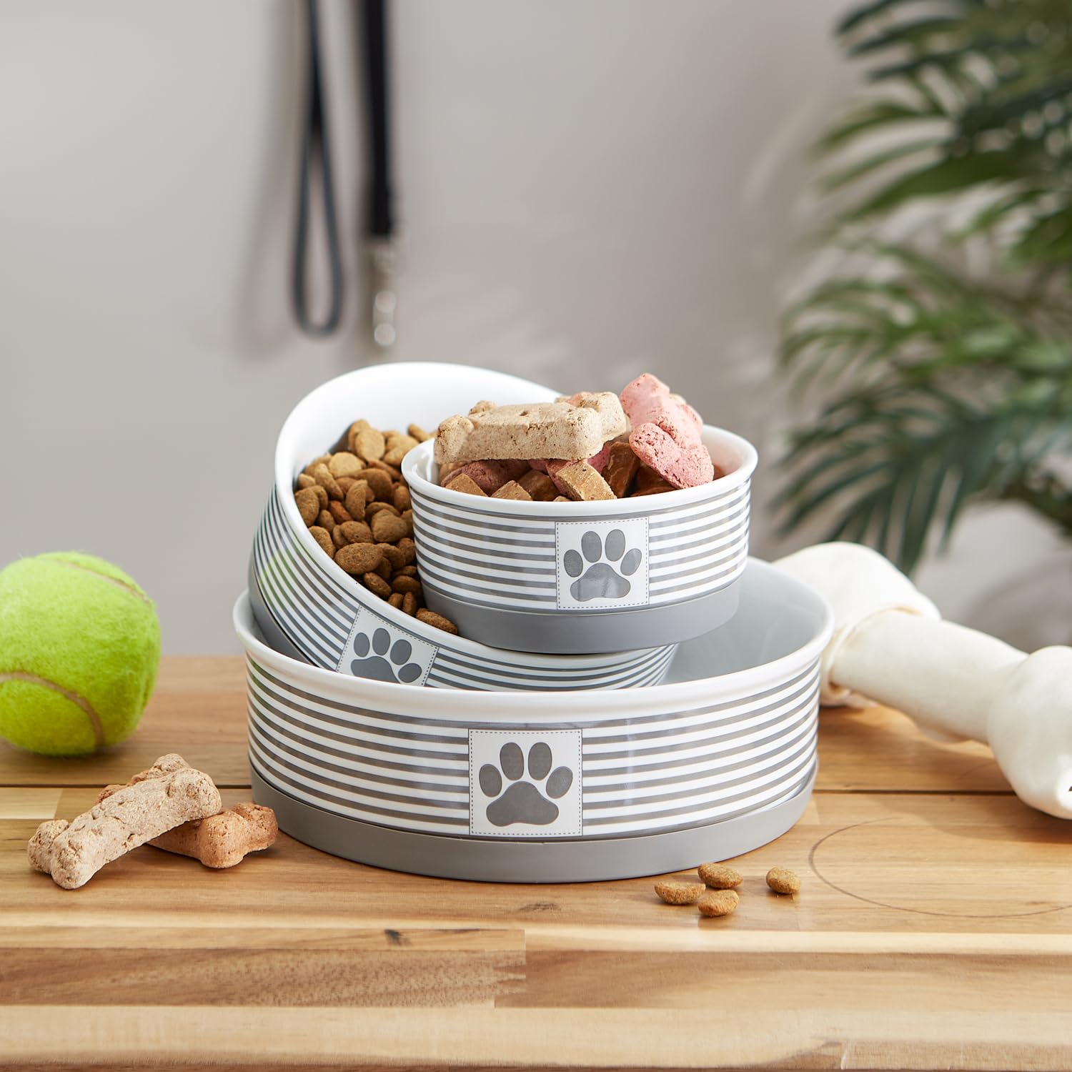 Bone Dry Paw & Patch Ceramic Pet Collection, Large Bowl, 7.5x2.4", Gray - Image 5