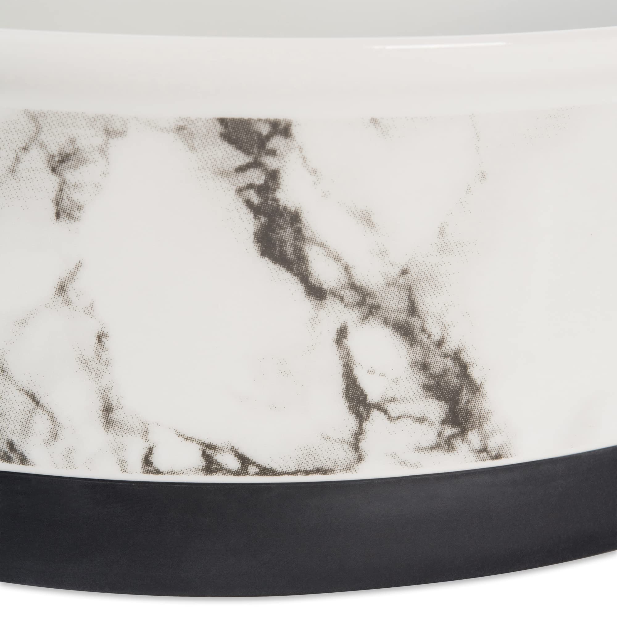 Bone Dry Pet Bowl Collection Ceramic Set, Small, Marble, 2 Count White - Image 6