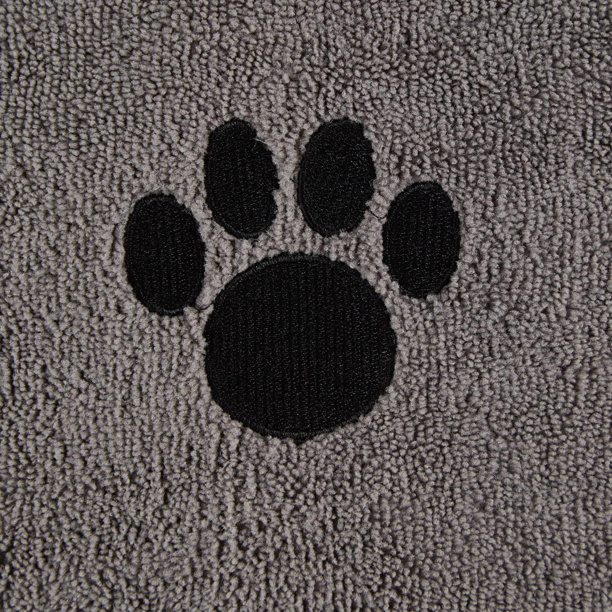 Bone Dry Pet Grooming Towel Collection Absorbent Microfiber X-Large, 41x23.5", Embroidered Gray - Image 4