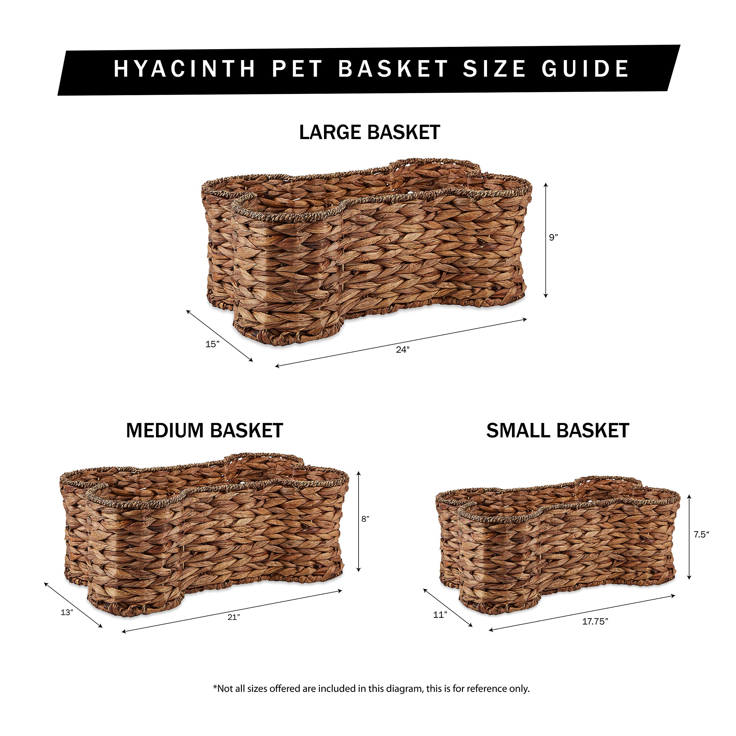 Bone Dry Pet Storage Collection, Bone Shape Hyacinth Toy Basket, Natural, Medium - 21x13x8" - Image 7