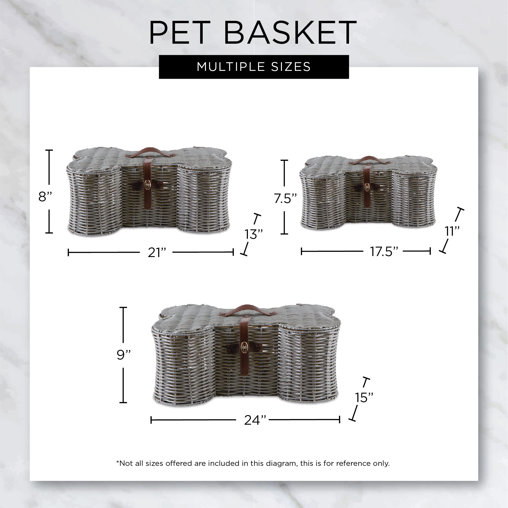 Bone Dry Pet Storage Collection Toy Basket, Medium, 21x13x8", Brown Plastic Wicker - Image 3