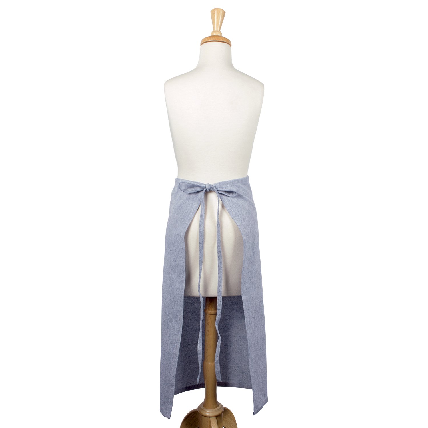 DII 100% Cotton Solid Chambray Kitchen Set, Bistro Apron, Blue, 1 Piece - Image 4