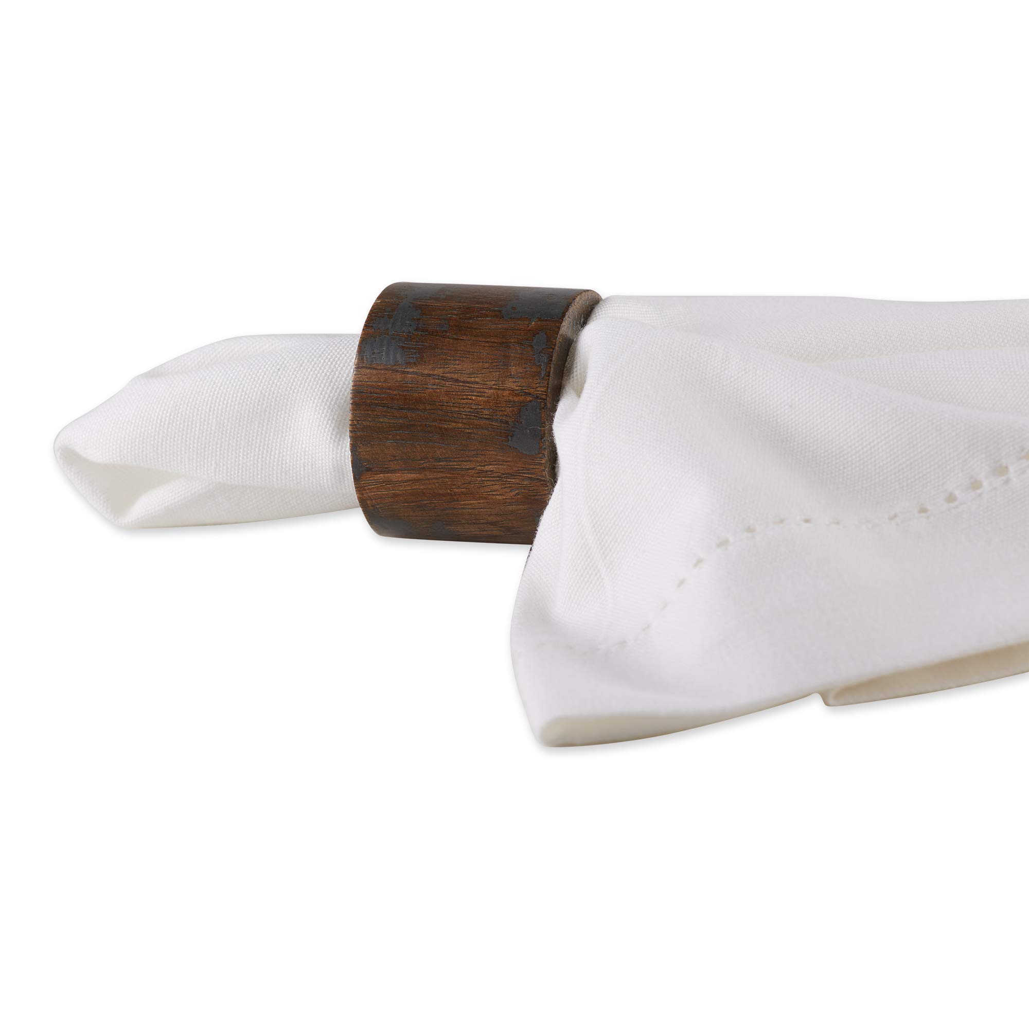 DII Basic Napkin Ring Collection, Decorative Rustic Farmhouse Style, Large Set, Black Rub Finish, 6 Piece - Image 4