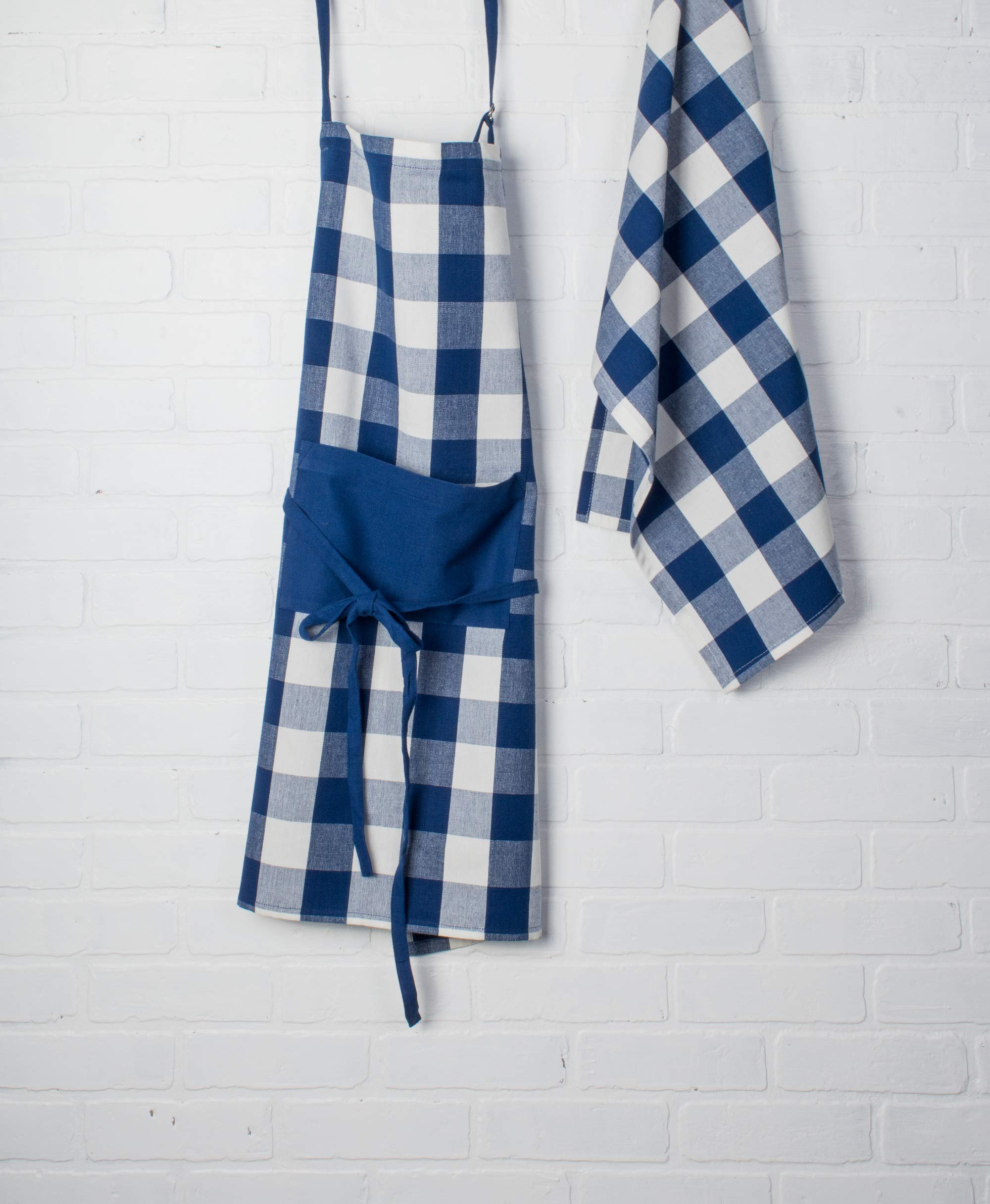 DII Buffalo Check Kitchen Collection, Classic Farmhouse Dishtowel Set, 20x30, Navy & Cream, 3 Piece - Image 5