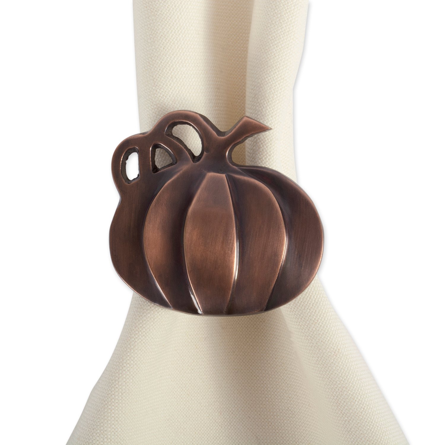 DII Christmas Thanksgiving Holiday Tabletop Décor Collection Decorative Napkin Ring Holder Set, 2" Diameter, Rustic Harvest Pumpkin, 6 Piece - Image 3