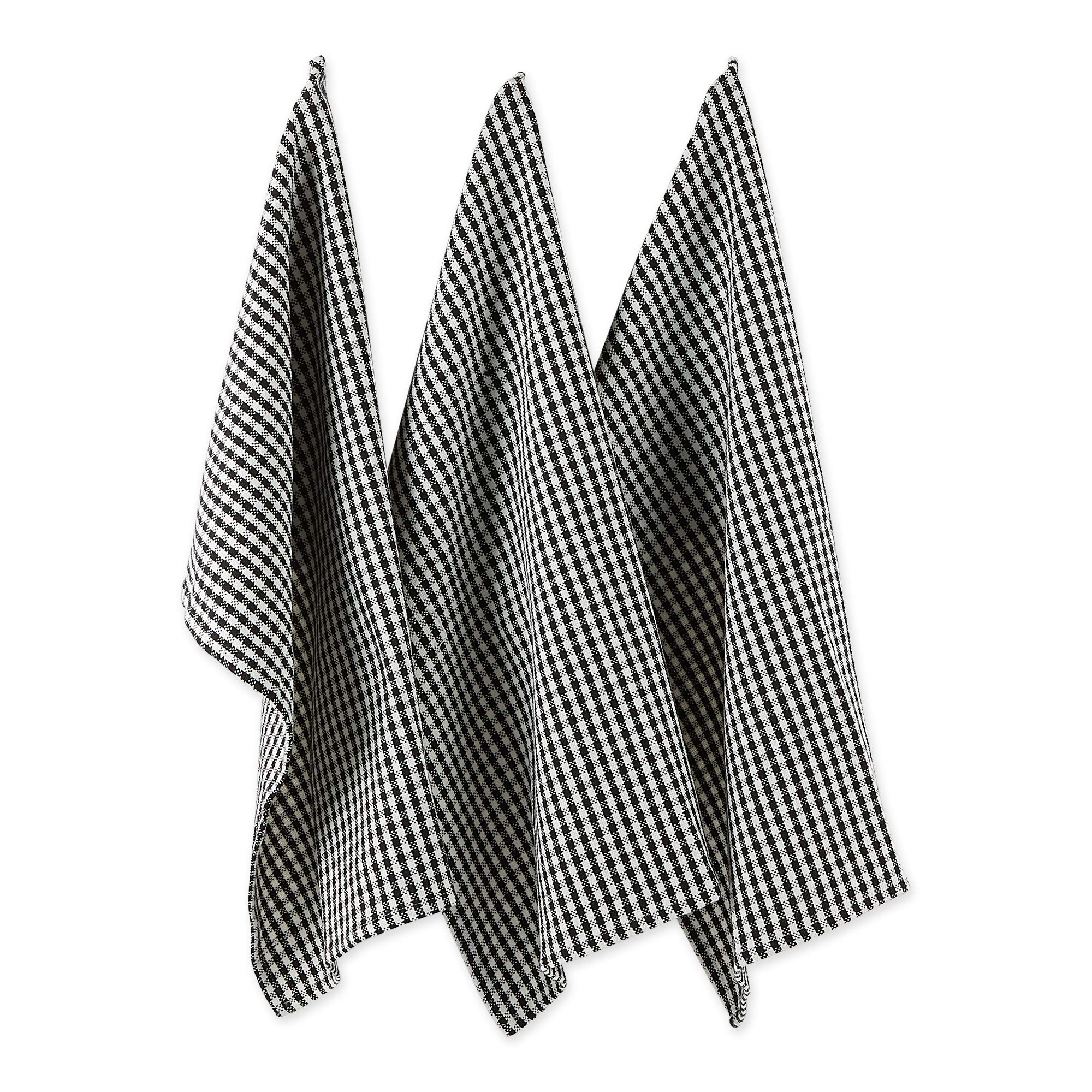 DII French Check Kitchen Collection Decorative Oversized Cotton Dishtowels, Assorted Set, Black, 6 Piece - Image 13