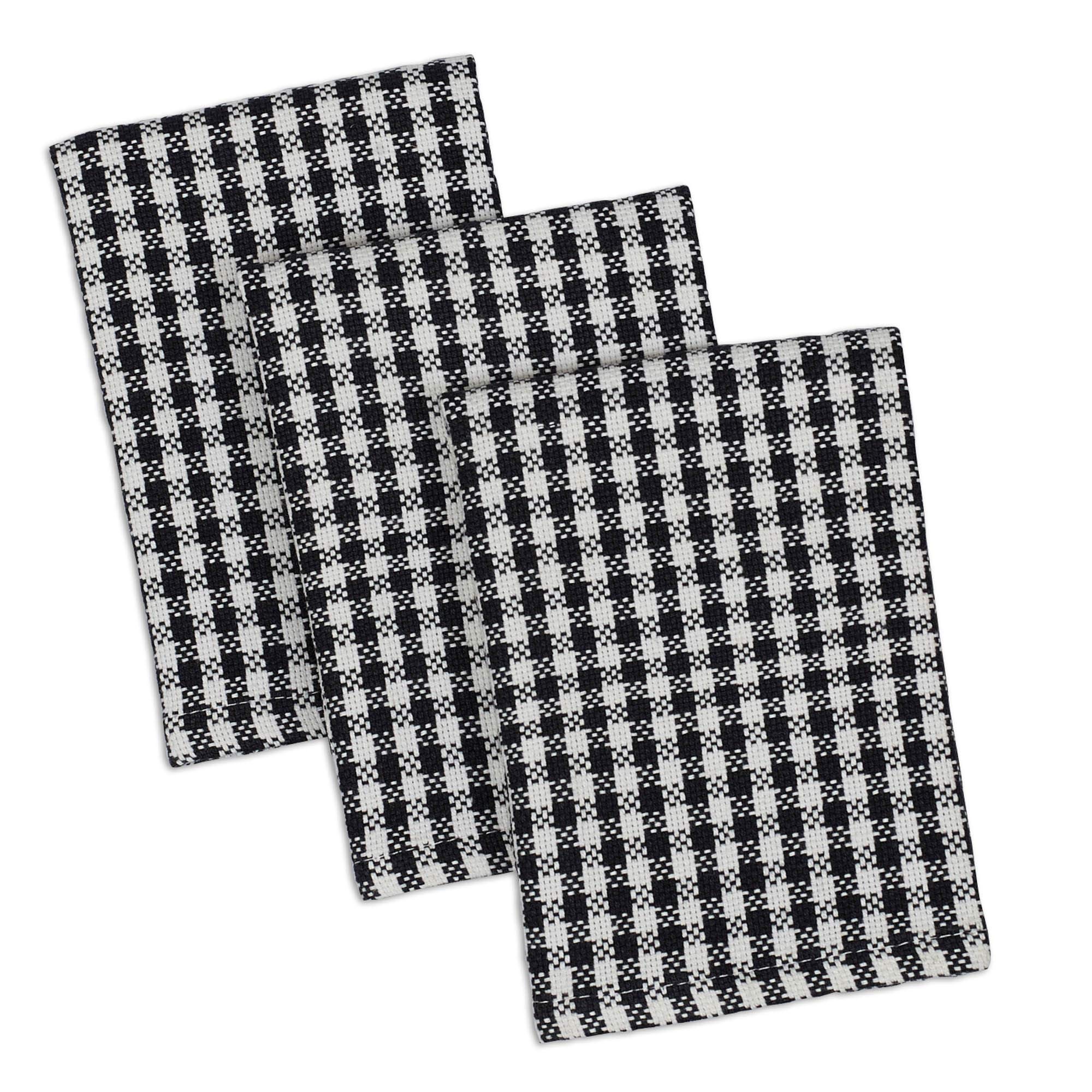 DII French Check Kitchen Collection Decorative Oversized Cotton Dishtowels, Assorted Set, Black, 6 Piece - Image 7
