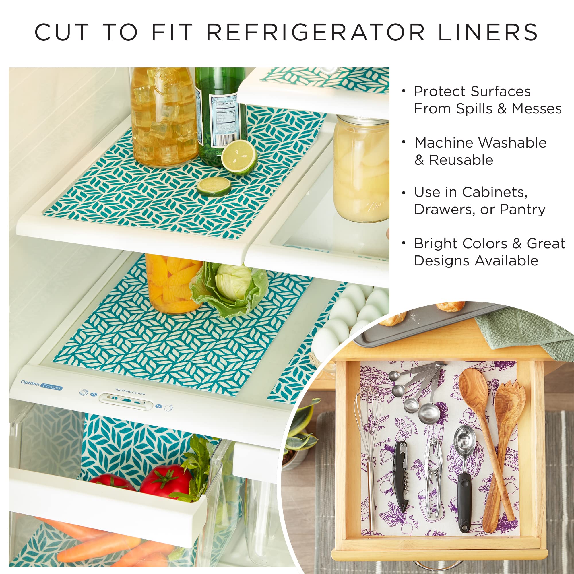 DII Fridge Liner Collection Non-Adhesive, Cut to Fit, 12x24, Black Lattice, 6 Piece - Image 7
