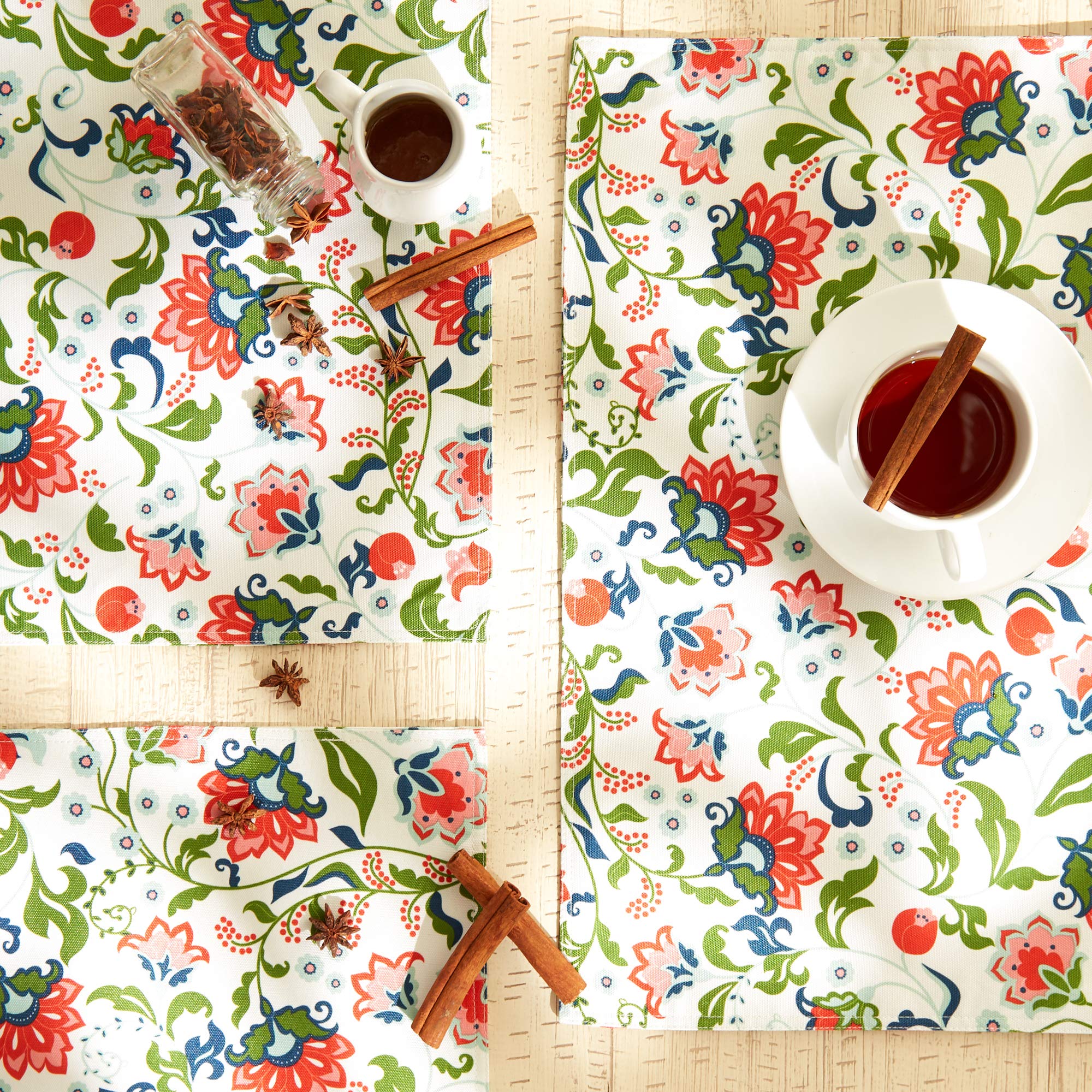 DII Garden Inspired Outdoor Tabletop Collection, Water Resistant, Placemat (Set of 6), Floral - Image 4