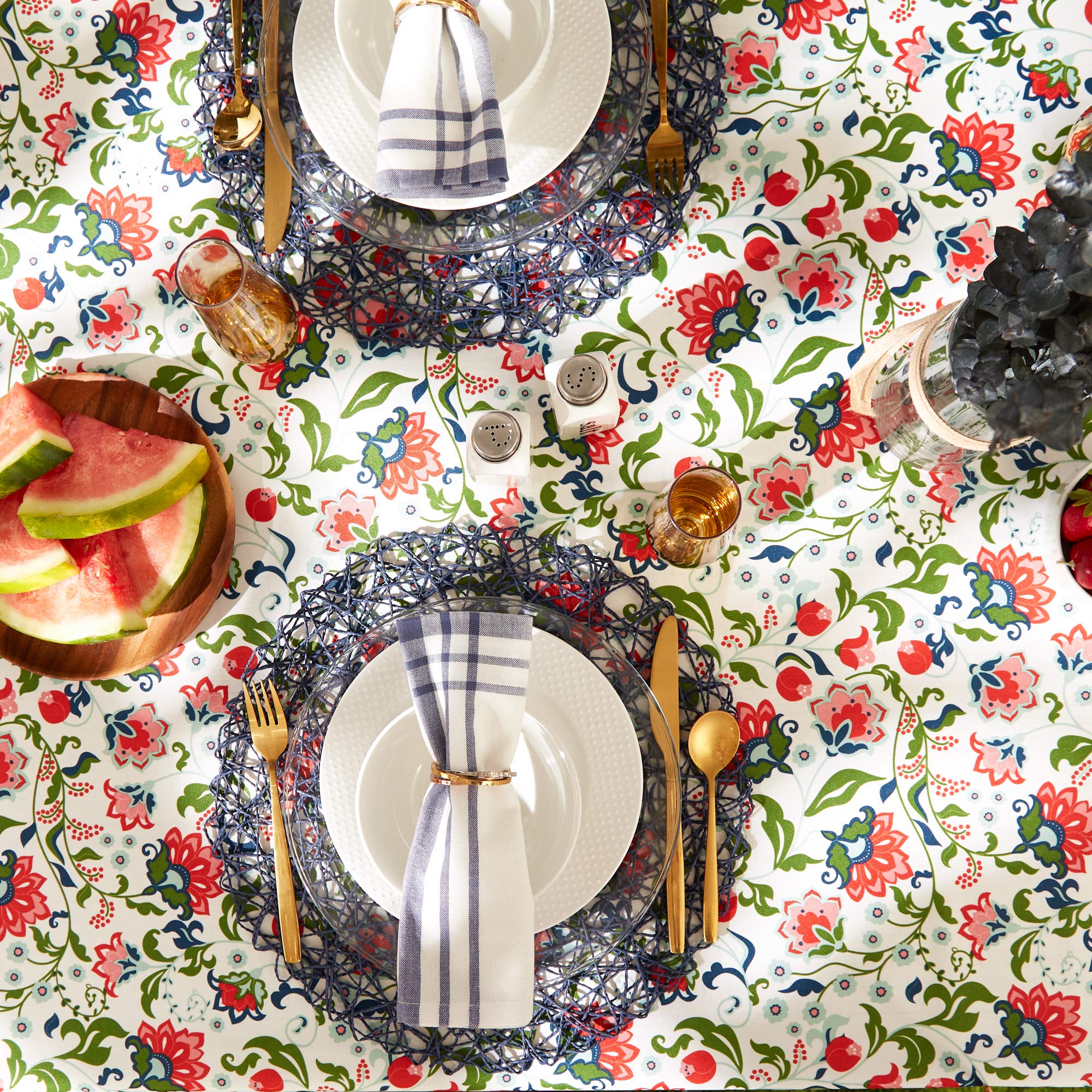 DII Garden Inspired Outdoor Zippered Tabletop Collection, Water Resistant, Tablecloth, 60 x 84, Floral - Image 5