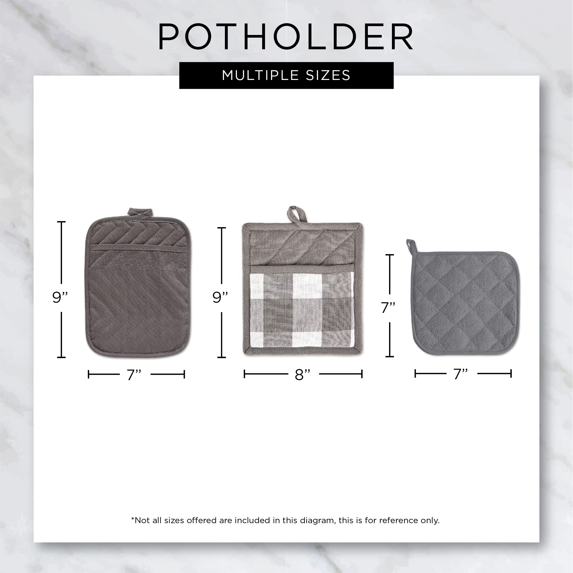 DII 100% Cotton Solid Chambray Kitchen Set, Potholders, Rose, 2 Piece - Image 9