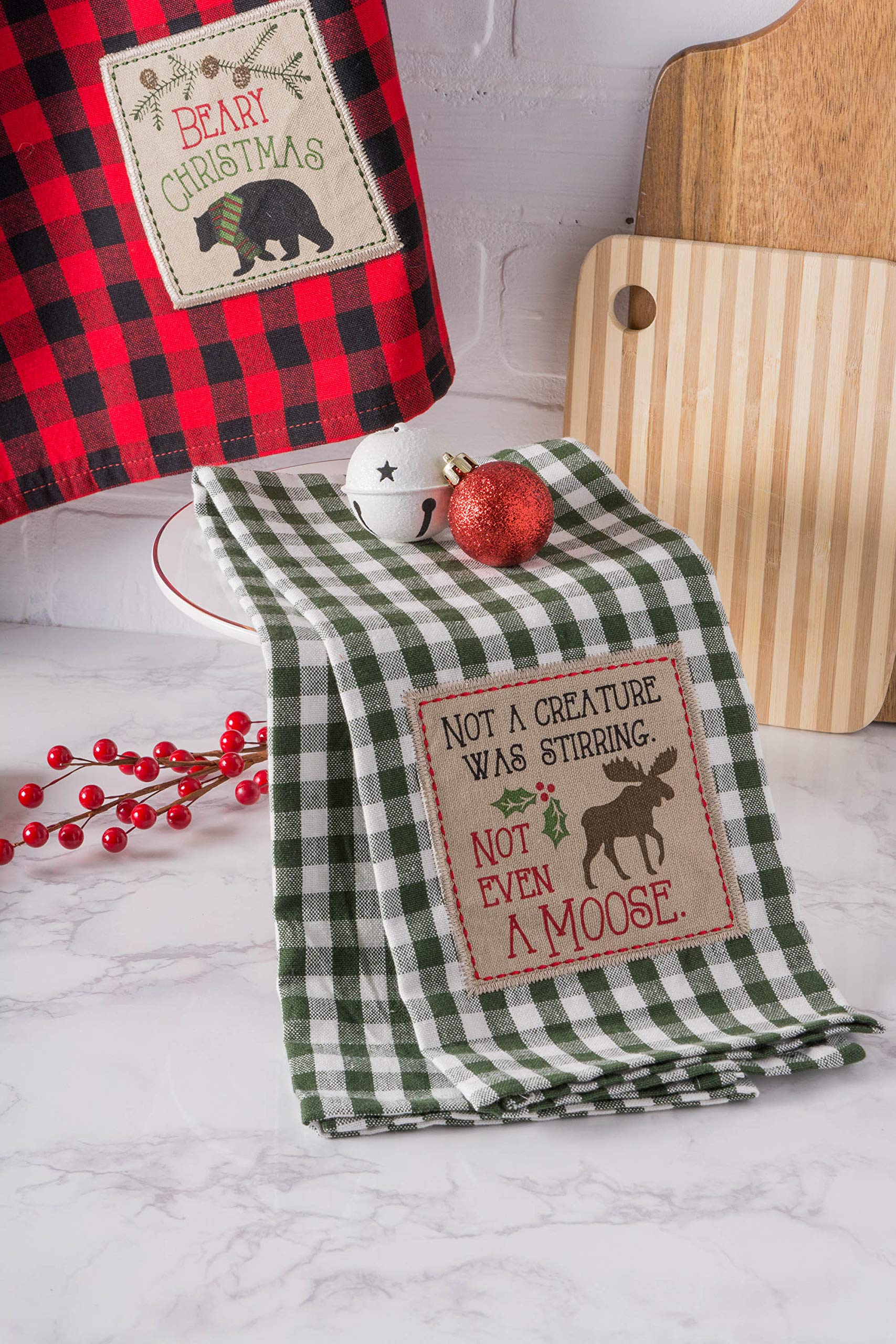 DII Holiday Kitchen Towels Embroidered Dish Towel Set, 18x28, Cabin Christmas, 3 Piece - Image 6