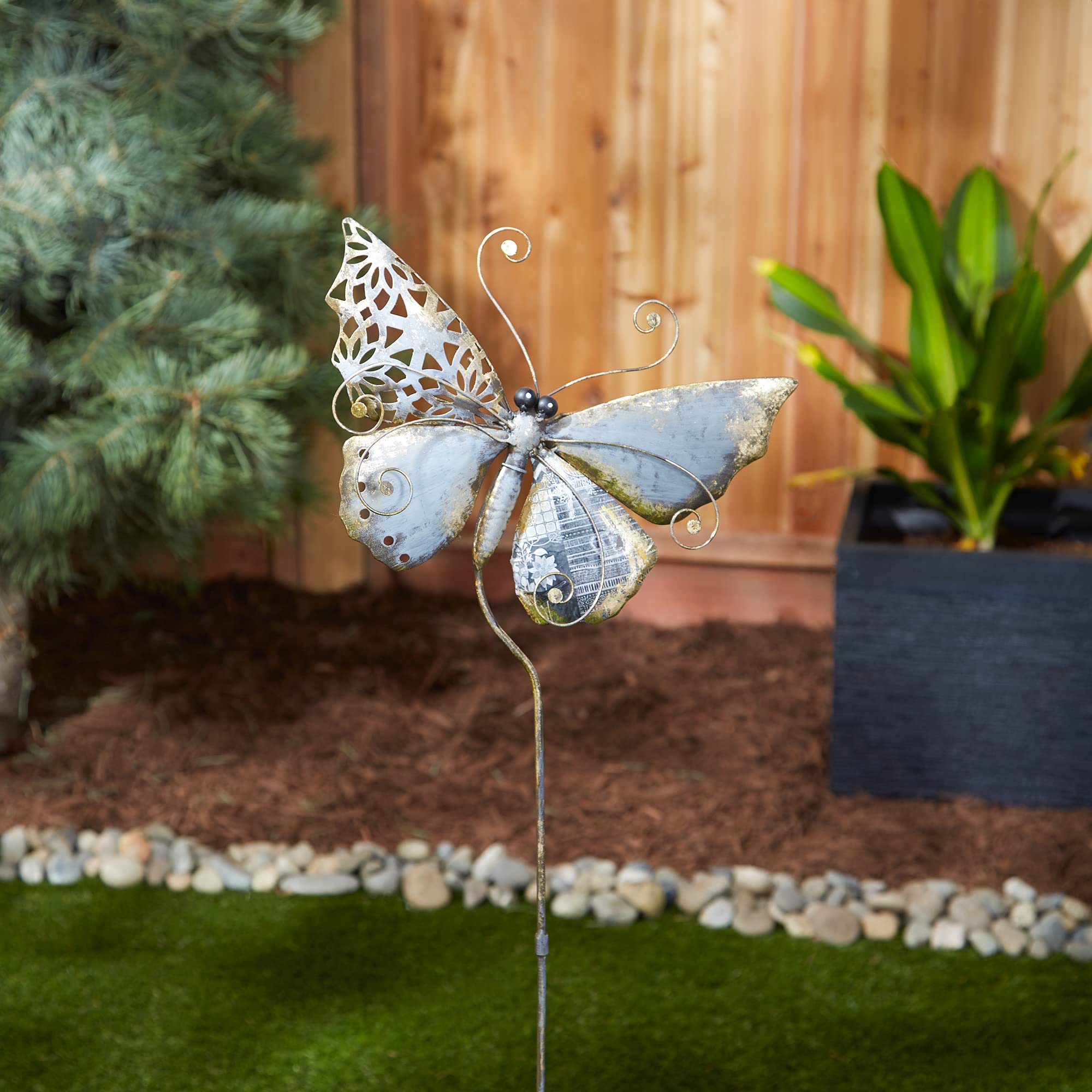 DII Iron Garden Stake Collection 3-Dimensional, Mixed Media, Butterfly, Medium - Image 4