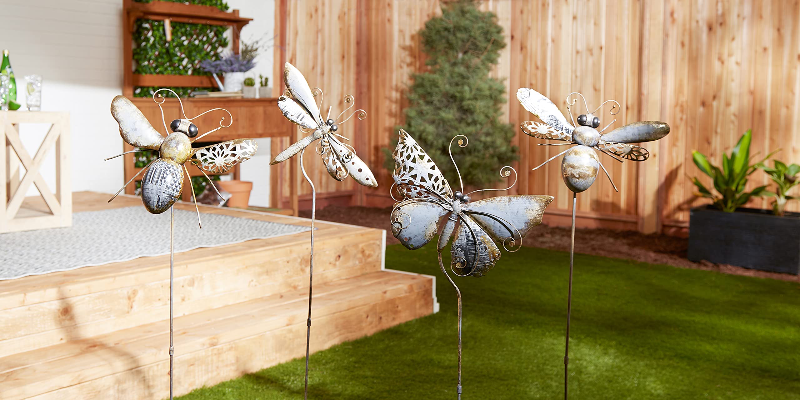 DII Iron Garden Stake Collection 3-Dimensional, Mixed Media, Butterfly, Medium - Image 6
