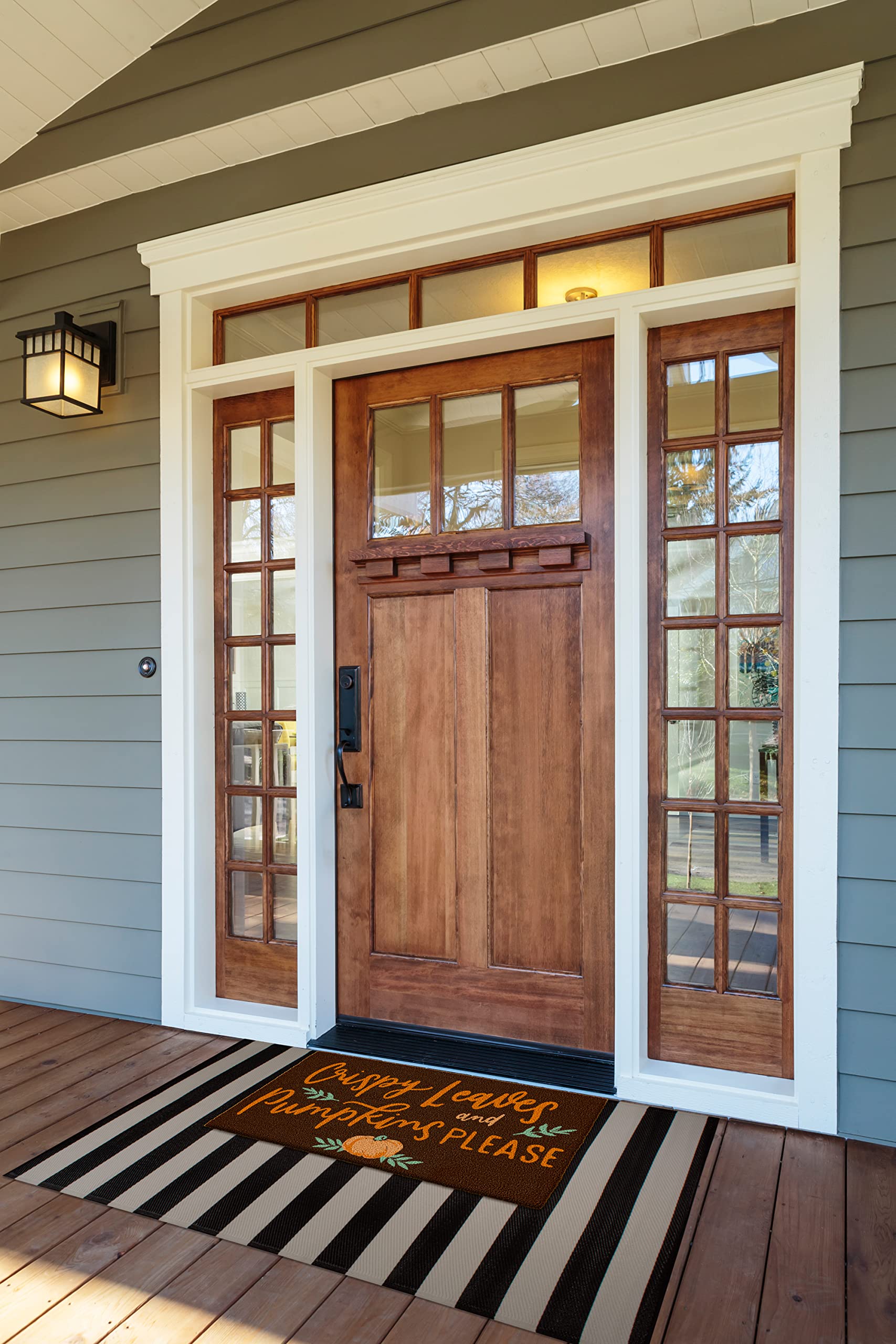 DII Natural Coir Outdoor Doormat, Fall & Thanksgiving Seasonal Mat, 17x29, Pumpkins Please - Image 4