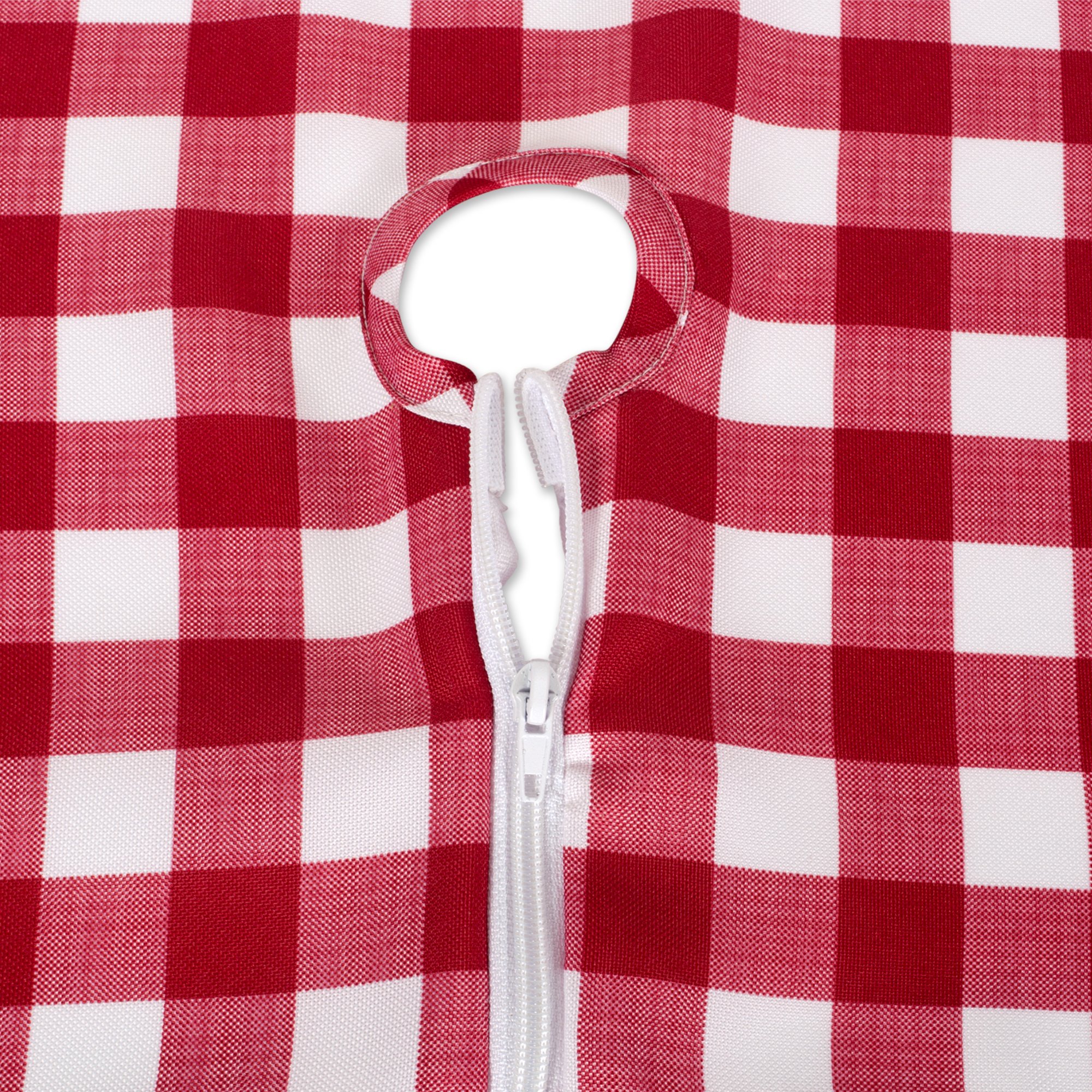 DII Red Check Outdoor Zippered Tabletop Collection, Stain Resistant & Waterproof, 14x72 Table Runner, Check - Image 3