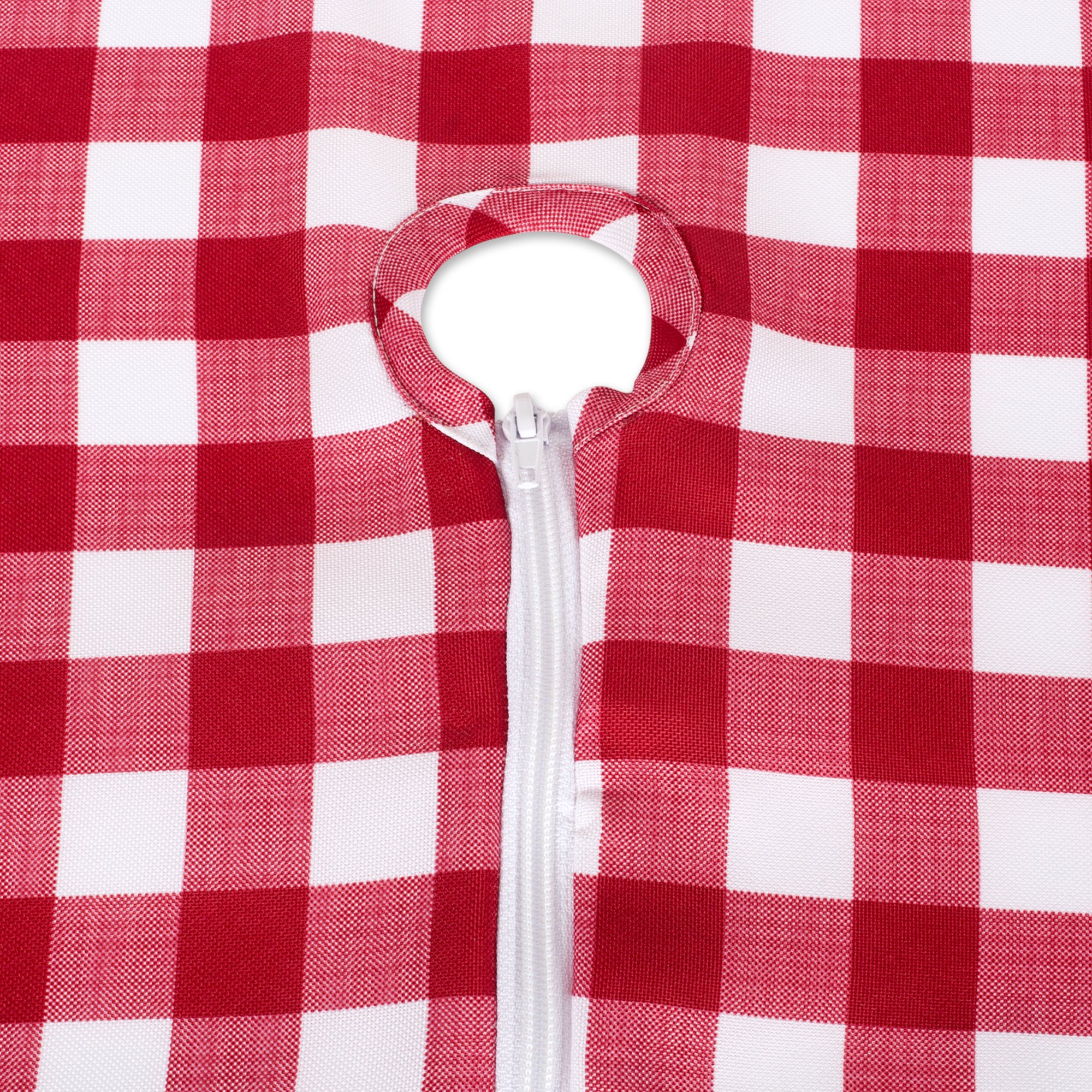 DII Red Check Outdoor Zippered Tabletop Collection, Stain Resistant & Waterproof, 14x72 Table Runner, Check - Image 4
