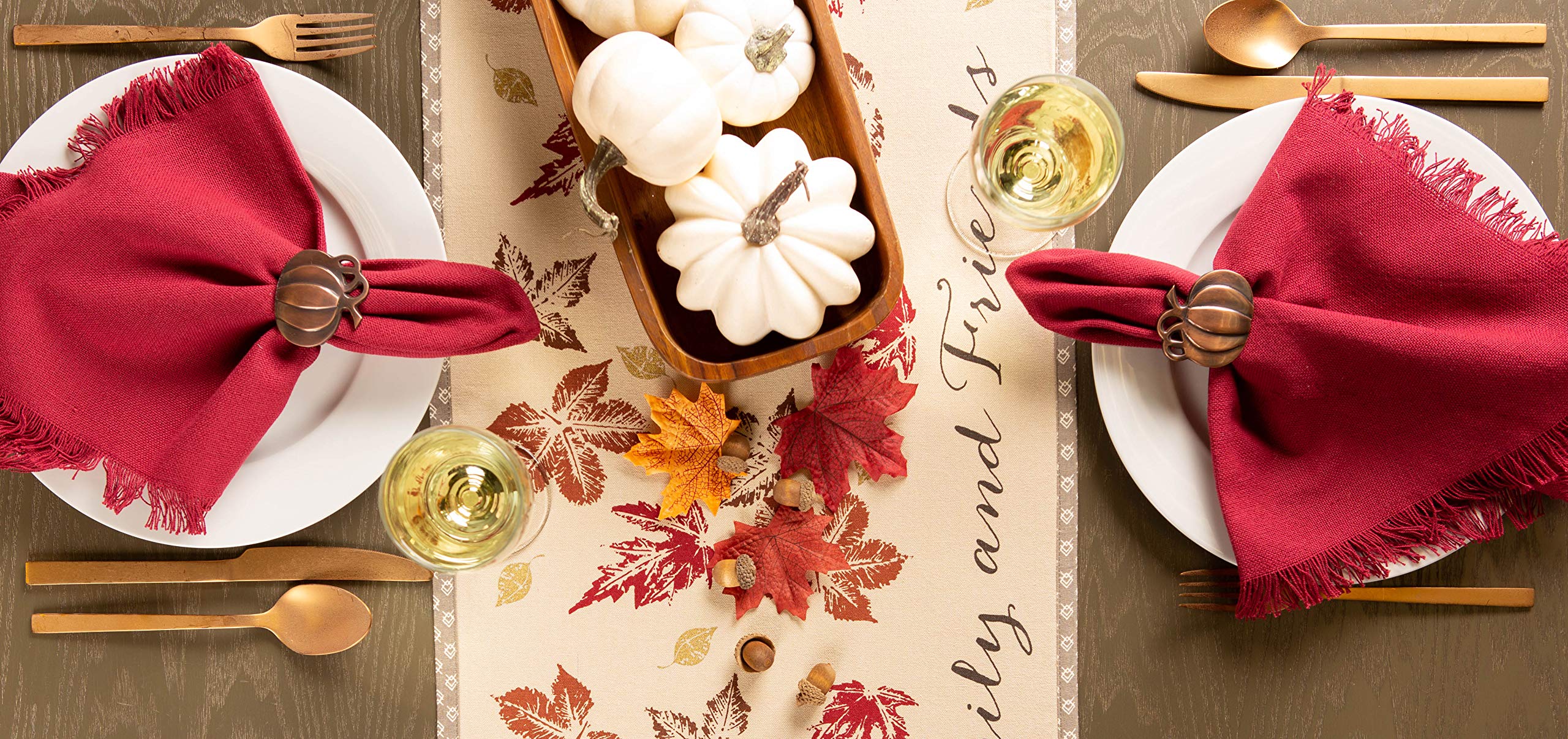 DII Rustic Autumn Leaves Kitchen Collection Thanksgiving & Fall Table Décor, Reversible Table Runner, 14x72 - Image 7